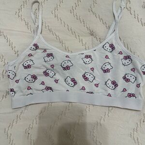 Forever 21 White Hello Kitty Cotton Bralette with Pink Accents